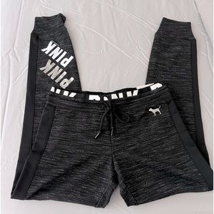 NWTs PINK Gym Pant- silver/white logo!